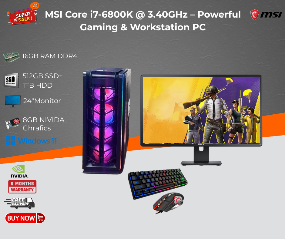 MSI CORE i7-6800K@3.40GHz. GAMING PC